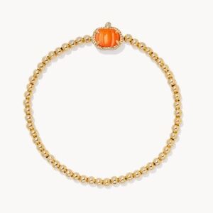Kendra Scott Pumpkin Gold Stretch Bracelet in Orange Mother-of-Pearl
